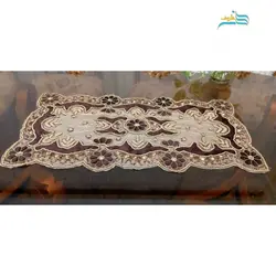 رومیزی سوزن دوزی و آینه کاری B-16 مستطیل و سنگدوزی با پارچه تور دوخت تمیز با کیفیت