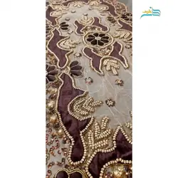 رومیزی سوزن دوزی و آینه کاری B-16 مستطیل و سنگدوزی با پارچه تور دوخت تمیز با کیفیت