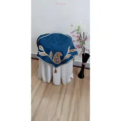 رومیزی مربع سنگ دوزی با پارچه مخمل ترک یک کار بینظیر و تلفیقی از هنر دست و طراحی بسیار زیبا