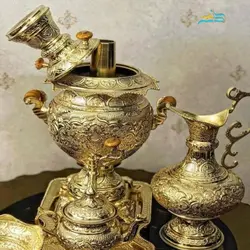 سماور برنجی زغالی قلمزنی  3.5 لیتری قلمزنی روکش کوره ای با ورق ضخیم و کیفیت عالی رنگ ثابت