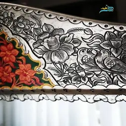 آینه شمعدان دست ساز نقاشی دست برنجی روکش نقره رنگ ثابت