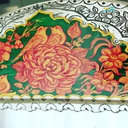آینه شمعدان دست ساز نقاشی دست برنجی روکش نقره رنگ ثابت