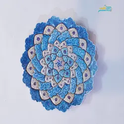 بشقاب دیوارکوب مسی دست ساز میناکاری 30 سانتی رنگ ثابت