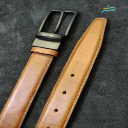 کمربند مردانه دو رو چرم گاوی، دست دوز و دستساز