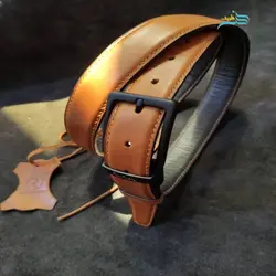 کمربند مردانه دو رو چرم گاوی، دست دوز و دستساز