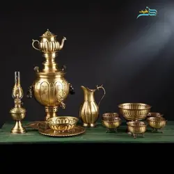 سرویس سماور برنجی ٣ لیتری  روکش نانو بدون تغییر رنگ