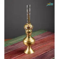 سرویس سماور زغالی 6 لیتری برنجی ورق ضخیم با چایخوری و چراغ سنتی