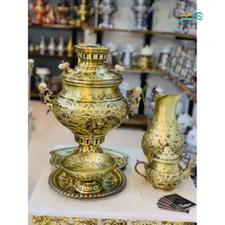 سرویس سماور گازی برنجی 6 لیتری ورق ضخیم یک دهم با کیفیت