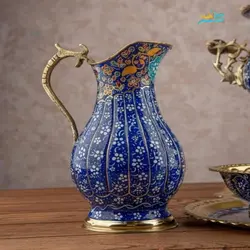 سرویس سماور برنجی دکوری 3 لیتری پرداز با روکش پلی استر