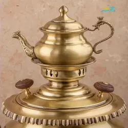 سرویس سماور زغالی سنگین وزن 6 لیتری شش ضلعی دسته ماهی