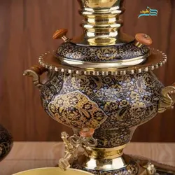 سرویس سماور زغالی اعیانی و پرکار برنجی 6 لیتری