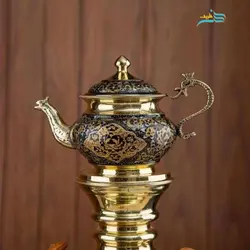 سرویس سماور زغالی اعیانی و پرکار برنجی 6 لیتری