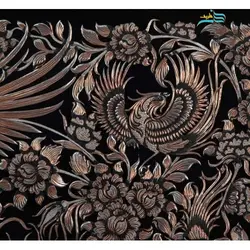 تابلو قلمزنی دست اعلاء مسی 67 در 107 سانتیمتر با قاب خاتم