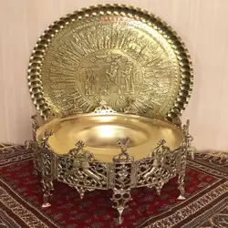 منقل برنجی مدل دو شیر با سینی
