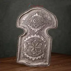 سرویس سماور برنجی 3.5 لیتری روکش نقره قلمزنی ریزه با روکش کوره ای