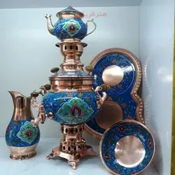 سرویس سماور مسی 5 لیتری نقاشی دست زیبا و ماندگار