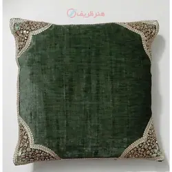 کاور کوسن سنگ دوزی روی پارچه مخمل قابل شستشو