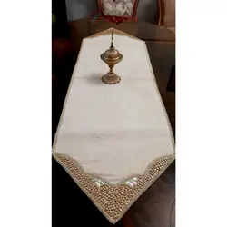 رانر سنگ دوزی پارچه مخمل کالیفرنیا کاملا آستر دوزی شده