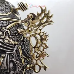 سماور برنجی زغالی ۸ لیتری مدل جام ریزه قلم اسلیمی و برجسته نقوش انسانی سبک اروپایی