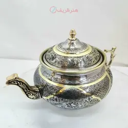 سماور زغالی ۸ لیتری مدل عدسی کنده کاری سنتی، قلم دست سبک ریز قلم مینیاتوری تبریز