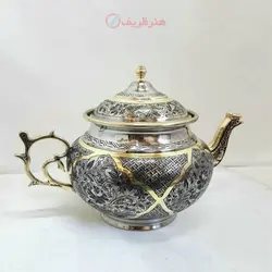 سماور زغالی ۸ لیتری مدل عدسی کنده کاری سنتی، قلم دست سبک ریز قلم مینیاتوری تبریز