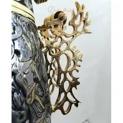 سماور برنجی زغالی ۸ لیتری مدل جام قلمزنی سبک ریزه قلم و سیاه قلم نقش شکارگاه، اسلیمی و گل مرغ