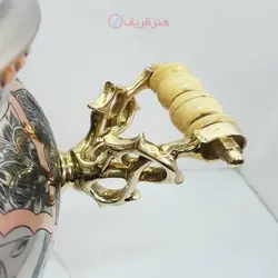 سماور برنجی زغالی ۶ لیتری مدل توپی( مسی ) کنده کاری مینیاتوری، ریز قلم سنتی تبریز