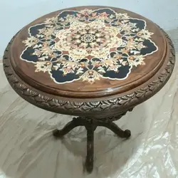 میز غذا خوری معرق کاری کار شده با چوبهای رنگی 4 میلیمتر