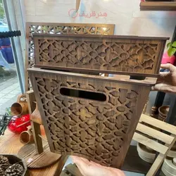 سطل و جا دستمالی mdf با ورق دوبل