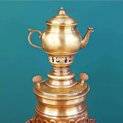 سرویس سماور ١.٥ لیتری برنجی زغالی تخت جمشید