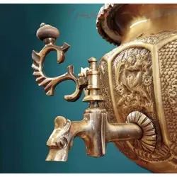 سرویس سماور زغالی برنجی قلمزنی ٧ لیتری فوق سنگین