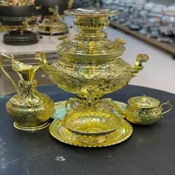 سرویس سماور برنجی 8 لیتری 5 تکه با رنگ ثابت