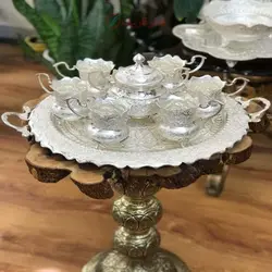 سرویس چایخوری برنجی جذاب برنجی روکش نقره