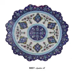 بشقاب میناکاری طرح تکه سازی 20 سانتی مسی لعاب کاری