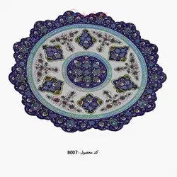 بشقاب میناکاری طرح تکه سازی 20 سانتی مسی لعاب کاری