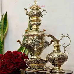 سرویس سماور 6 لیتری اعلاء قلم دست برقی و ذغالی