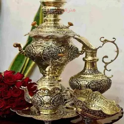 سرویس سماور 6 لیتری اعلاء قلم دست برقی و ذغالی