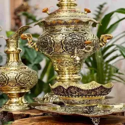 سرویس سماور 6 لیتری اعلاء قلم دست برقی و ذغالی