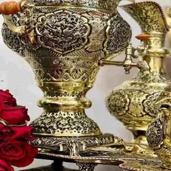 سرویس سماور 6 لیتری اعلاء قلم دست برقی و ذغالی