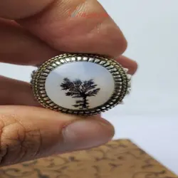 انگشتر شجر تک درخت کلکسیونی رکاب نقره گوارسه