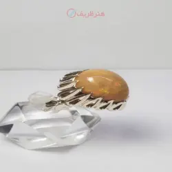 انگشتر اوپال اتیوپی تراش اشکی رکاب نقره