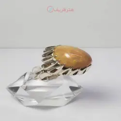 انگشتر اوپال اتیوپی تراش اشکی رکاب نقره