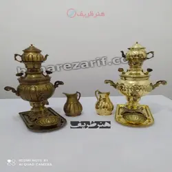 سماور زغالی برنجی زغالی 1 لیتری ورق ضخیم