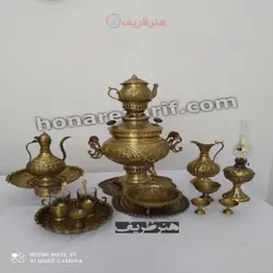 سرویس سماور زغالی 6 لیتری عدسی قلم