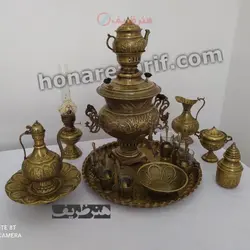 سرویس سماور زغالی آنتیک 3.5 لیتری برنجی