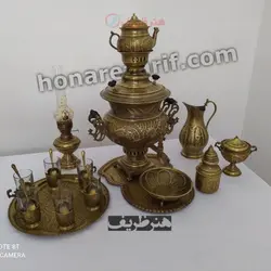 سرویس سماور زغالی آنتیک 3.5 لیتری برنجی