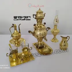 سرویس سماور 1 لیتری برنجی زغالی