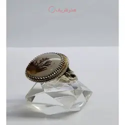 انگشتر مردانه شجر تک درخت کلکسیونی رکاب طلا و نقره