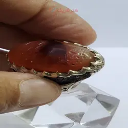 انگشتر نقره دستساز مردانه عقیق یمنی مصور