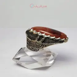 انگشتر نقره دستساز مردانه عقیق یمنی مصور